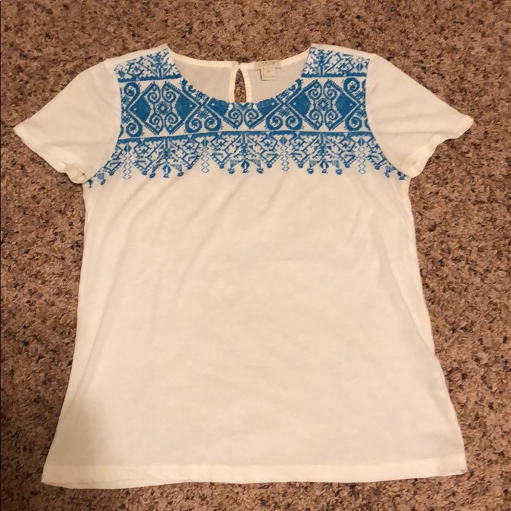 J. Crew XXS Embroidered Knit Tee